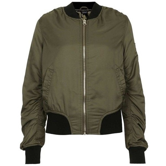 Topshop Jackets & Blazers - Topshop Women’s Green Bomber Jacket